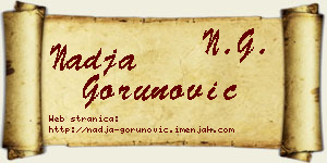 Nadja Gorunović vizit kartica
